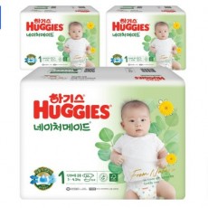 하기스 NEW 네이처메이드 밴드형 기저귀 아동공용 신생아용 1단계(3~4.5kg)