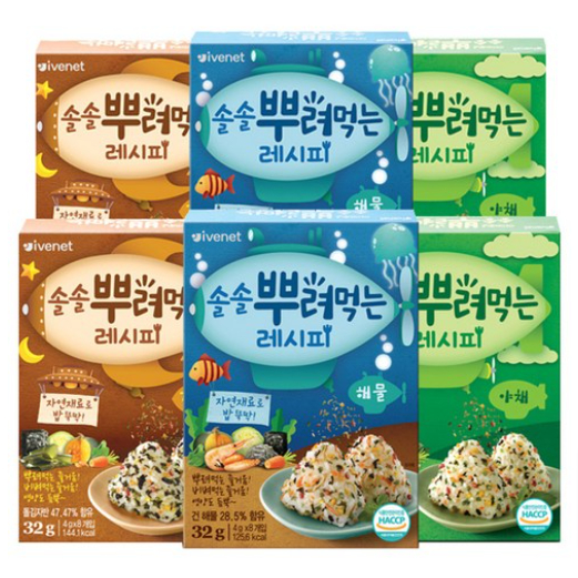 아이배냇 솔솔 뿌려먹는 레시피 김자반 32g x 2p + 야채 32g x 2p + 해물 32g x 2p, 김자반+야채+해물, 1세트