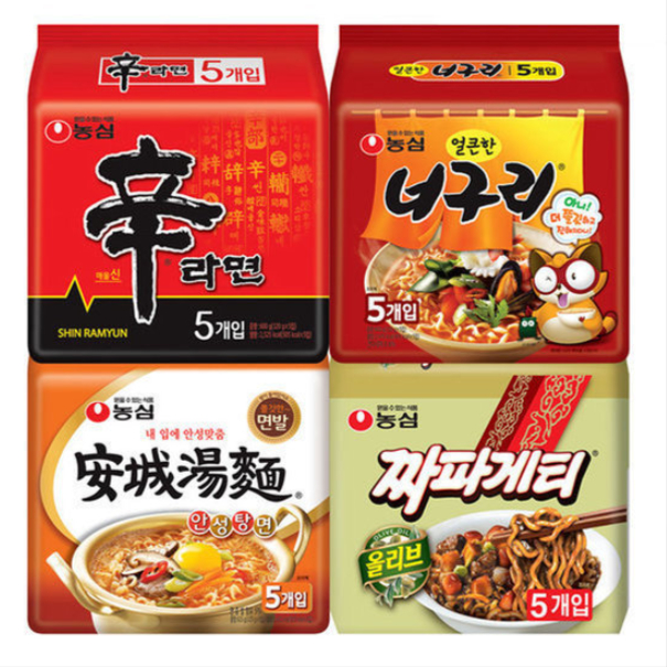 신라면+안성탕면+너구리+짜파게티 20봉