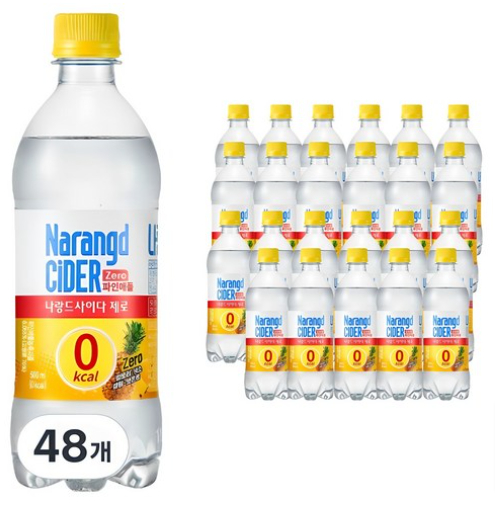 나랑드제로 파인애플, 500ml, 48개