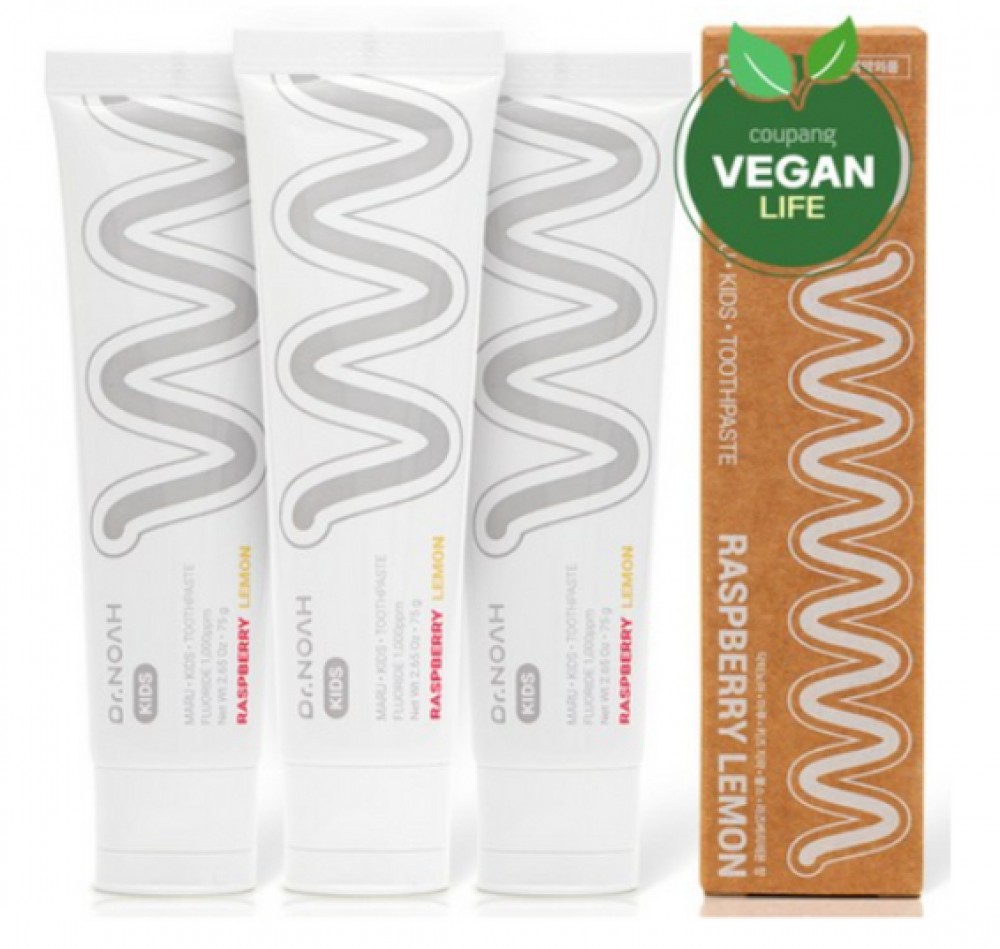 닥터노아 불소 유아 아기 치약 라즈베리 레몬향, 75g, 3개