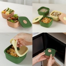 (5개구입+1개 선물) 국산 실리콘 냉동밥 이유식 전자렌지 즉석밥 정사각형 보관용기 밥팩