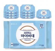 마이비데 클린케어 화장실용 물티슈 캡형, 80매, 8개